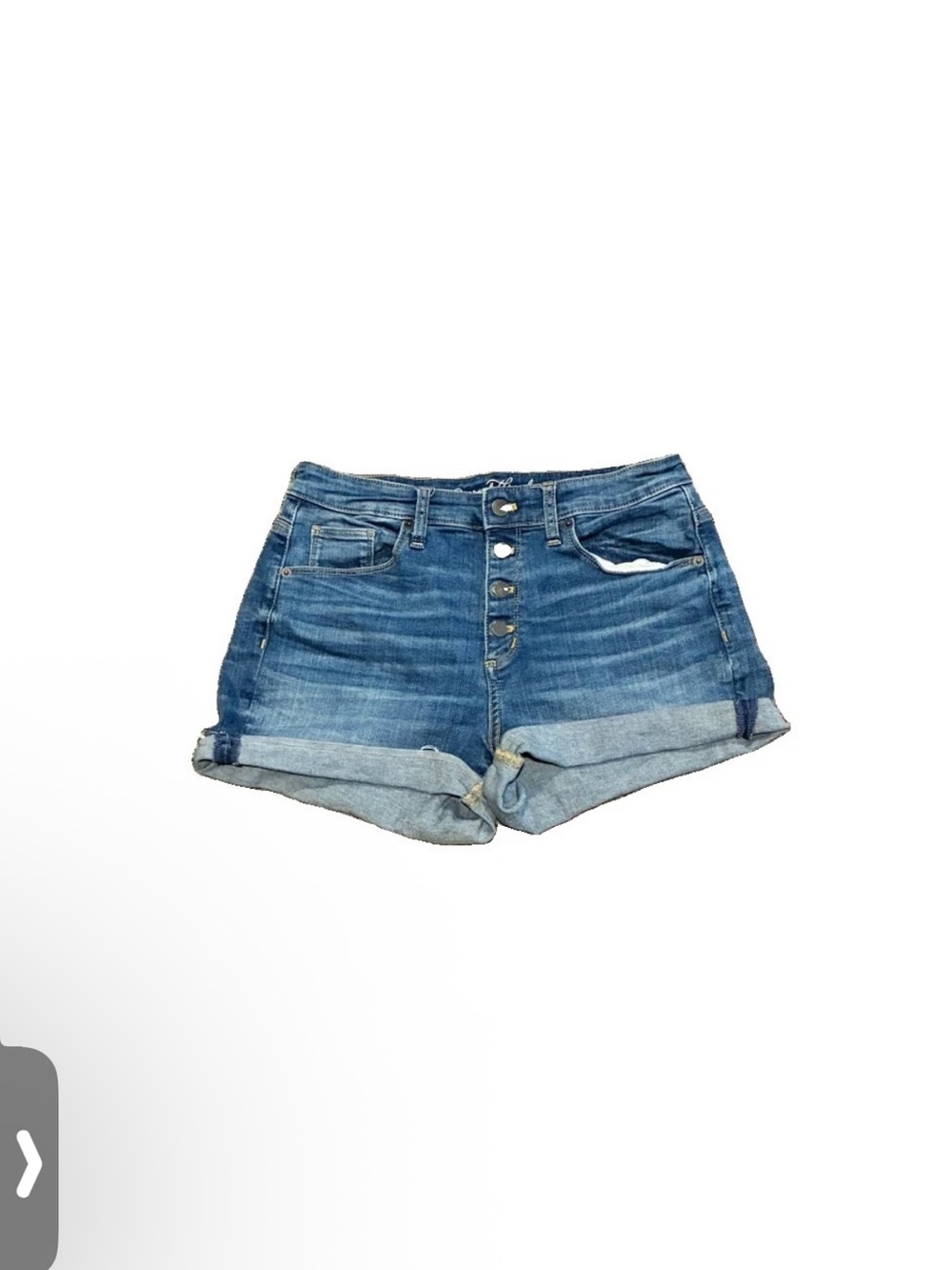 Universal Thread Blue Denim High-Rise, Midi,-Front Women's Shorts